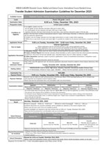 [Domestic / Medical & Science / International(SG)] Transfer Student Admission Examination Guidelines for December 2025